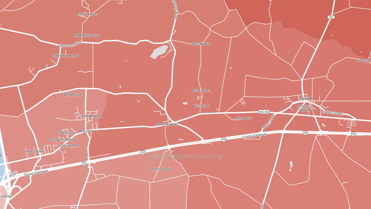 Walston, MD block-group political-lean map