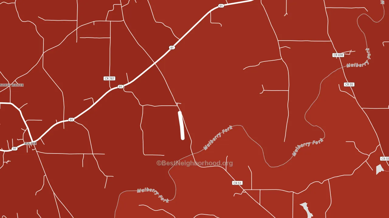 Walter, AL block-group political-lean map