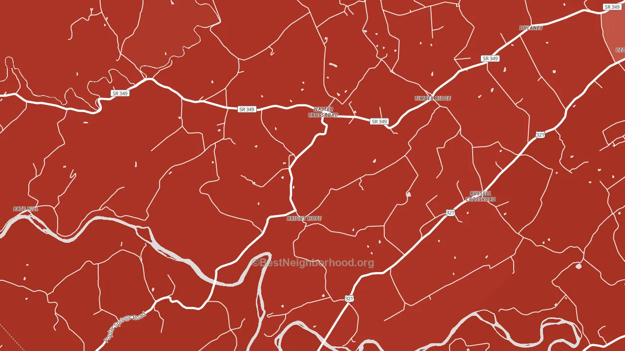 Walter Crossroad, TN block-group political-lean map