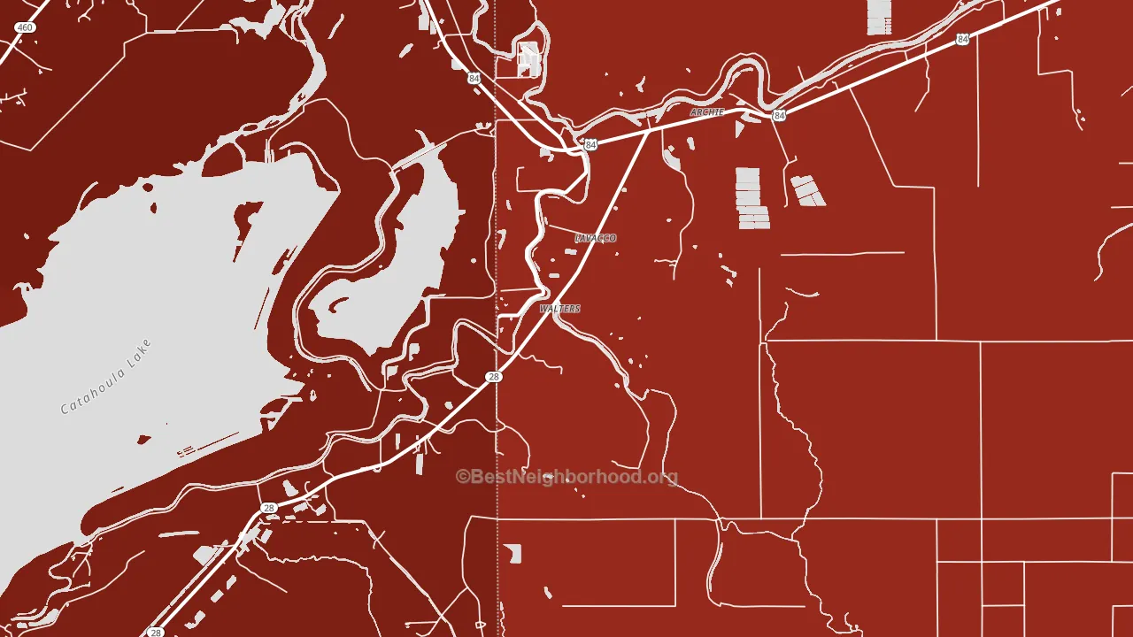 Walters, LA block-group political-lean map