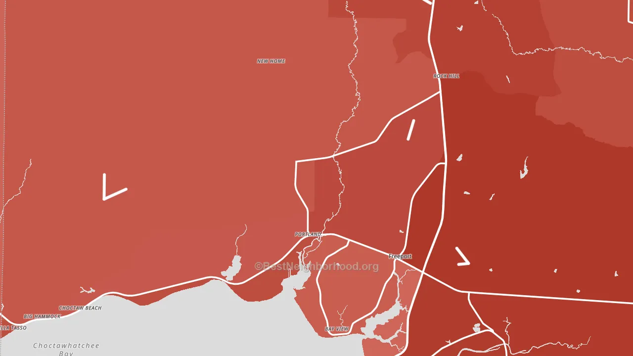 Walton County, FL block-group political-lean map