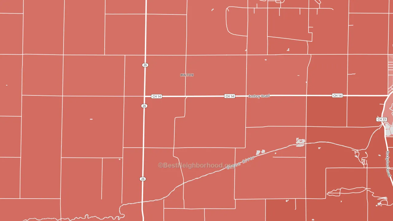 Walton, IL block-group political-lean map