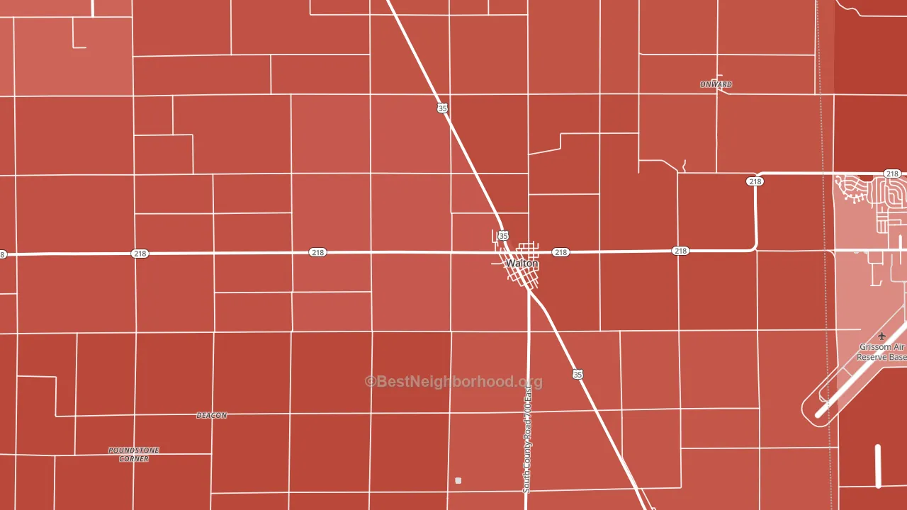 Walton, IN block-group political-lean map