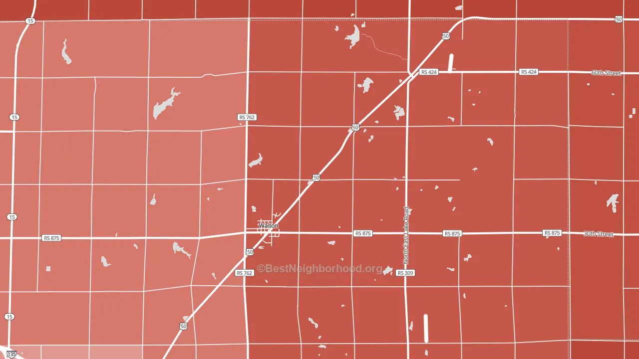 Walton, KS block-group political-lean map