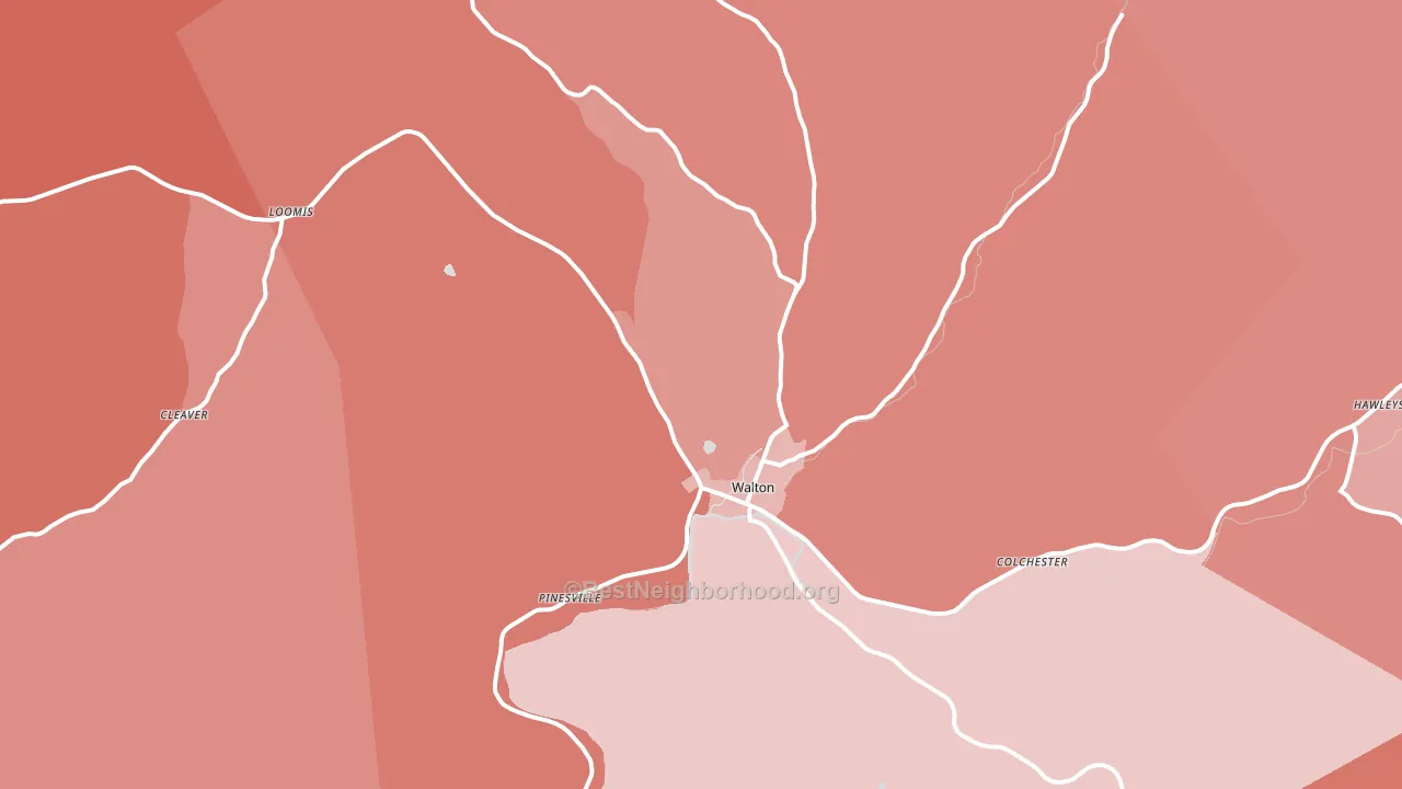Walton, NY block-group political-lean map