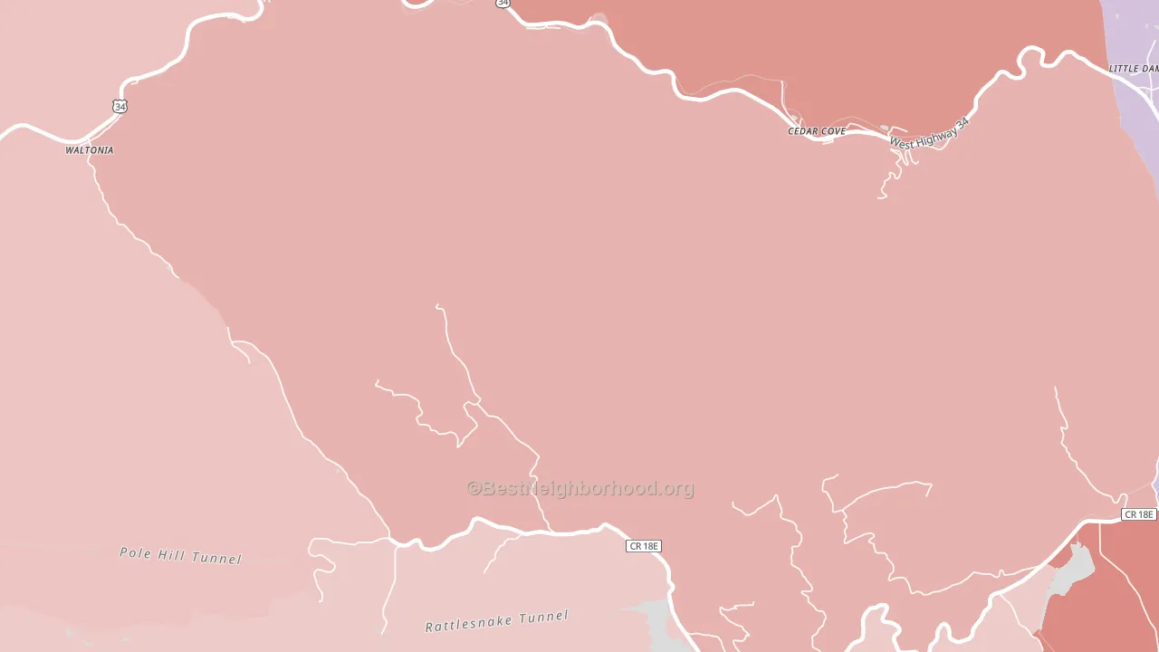 Waltonia, CO block-group political-lean map
