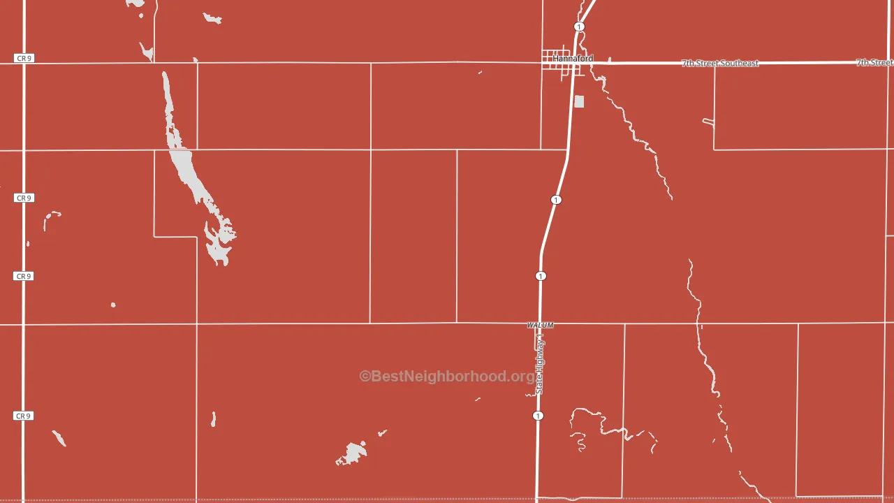 Walum, ND block-group political-lean map