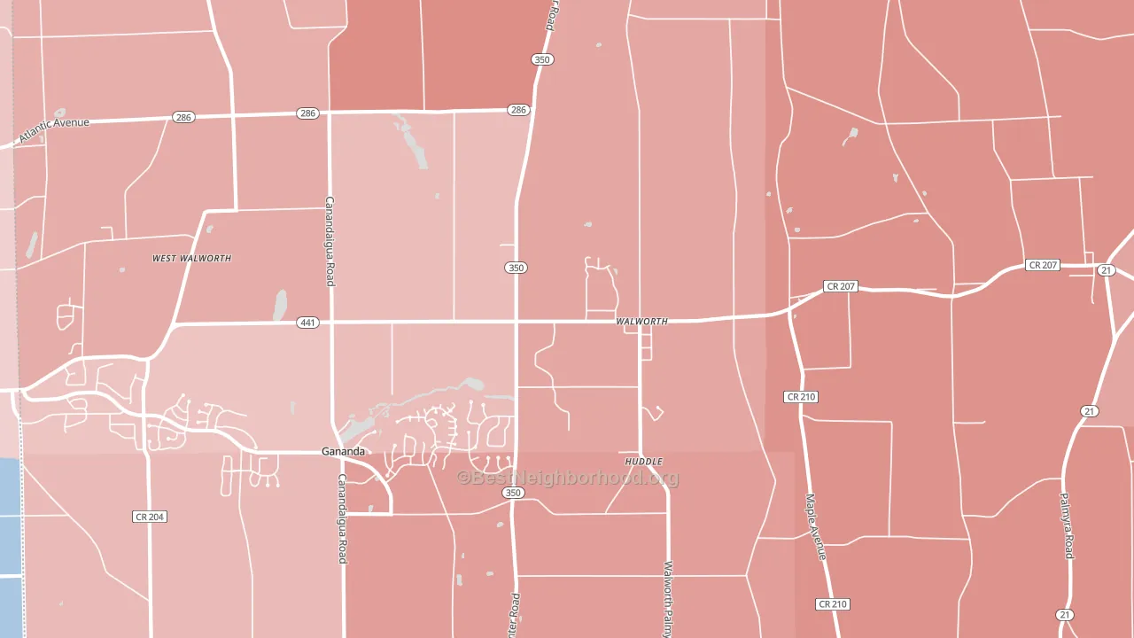 Walworth, NY block-group political-lean map