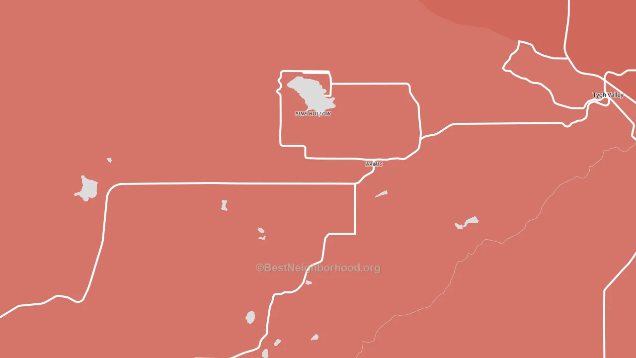 Wamic, OR block-group political-lean map