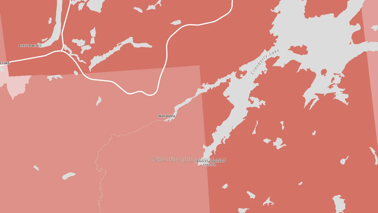 Wanakena, NY block-group political-lean map