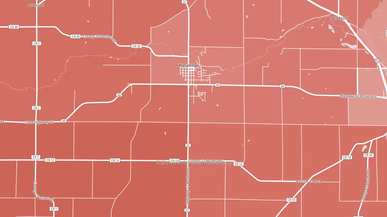 Wanamingo, MN block-group political-lean map