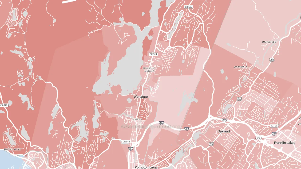 Wanaque, NJ block-group political-lean map