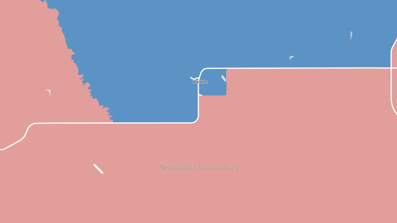 Wanblee, SD block-group political-lean map
