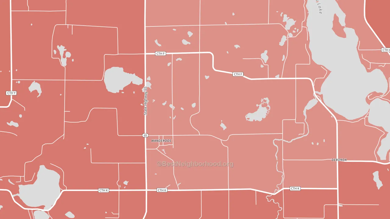Wanderoos, WI block-group political-lean map