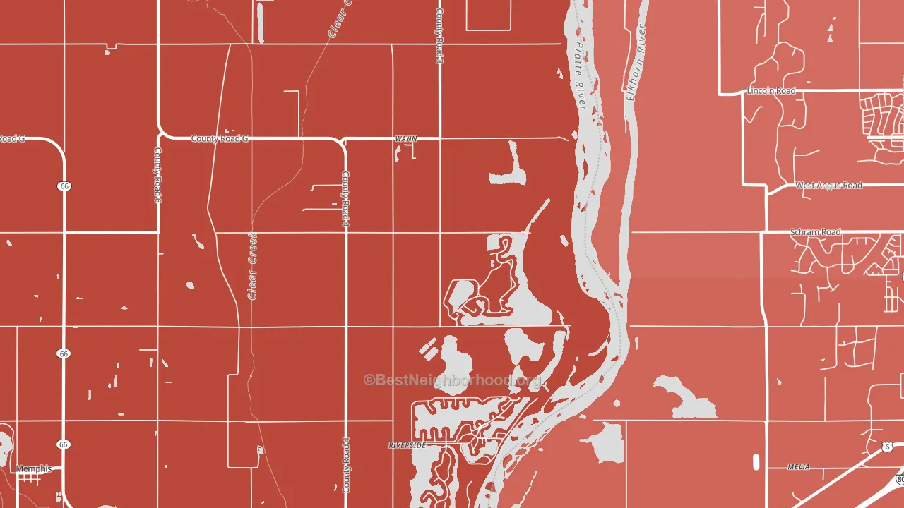 Wann, NE block-group political-lean map