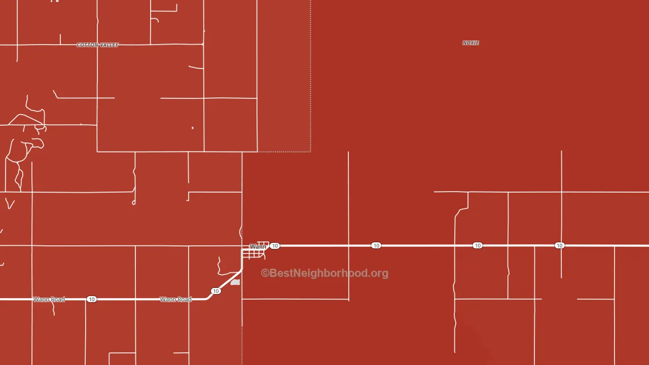 Wann, OK block-group political-lean map