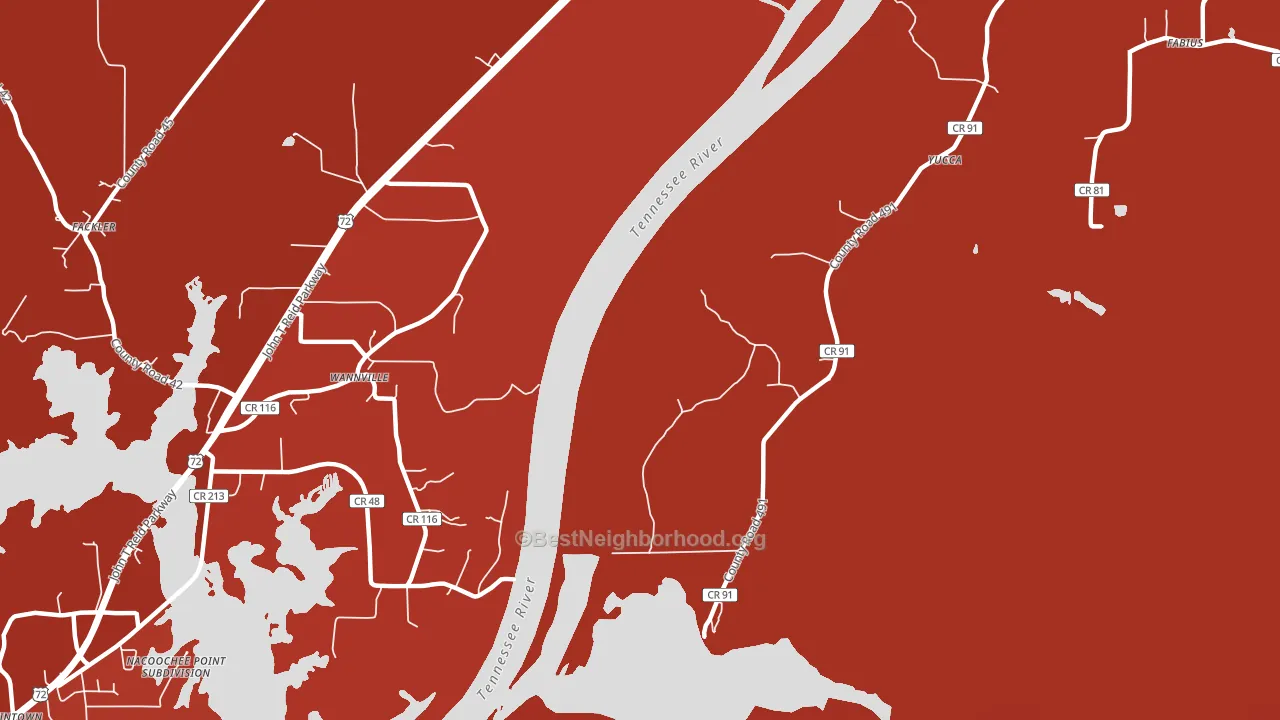 Wannville, AL block-group political-lean map
