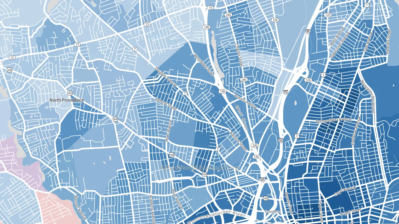 Wanskuck, Providence, RI block-group political-lean map