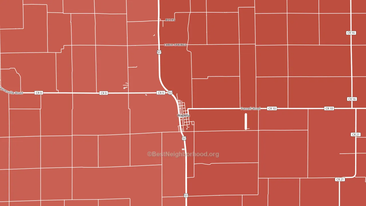 Wapella, IL block-group political-lean map