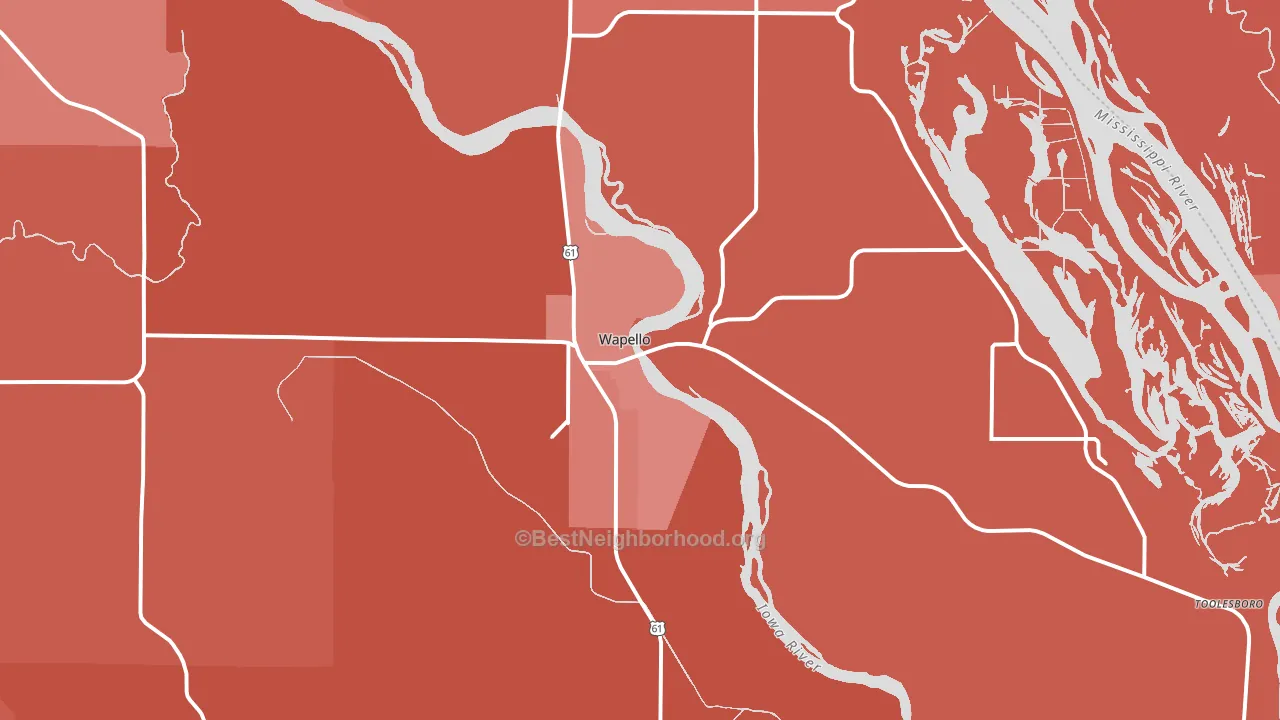Wapello, IA block-group political-lean map