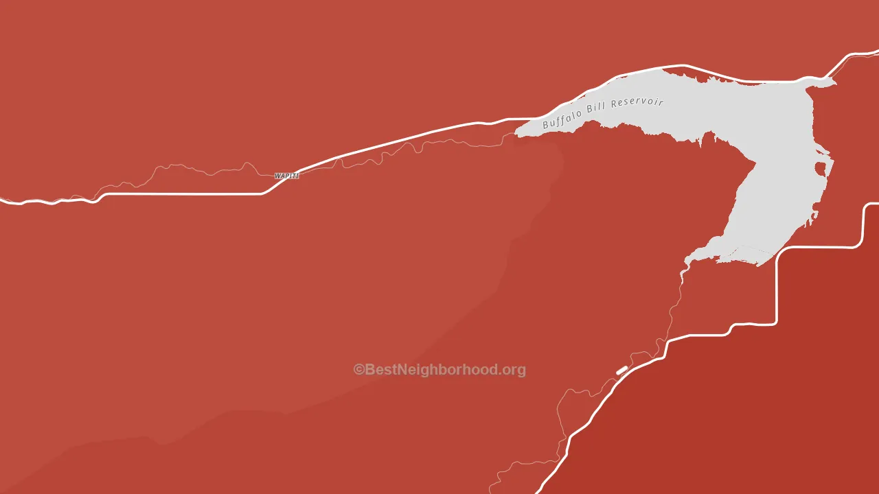 Wapiti, WY block-group political-lean map