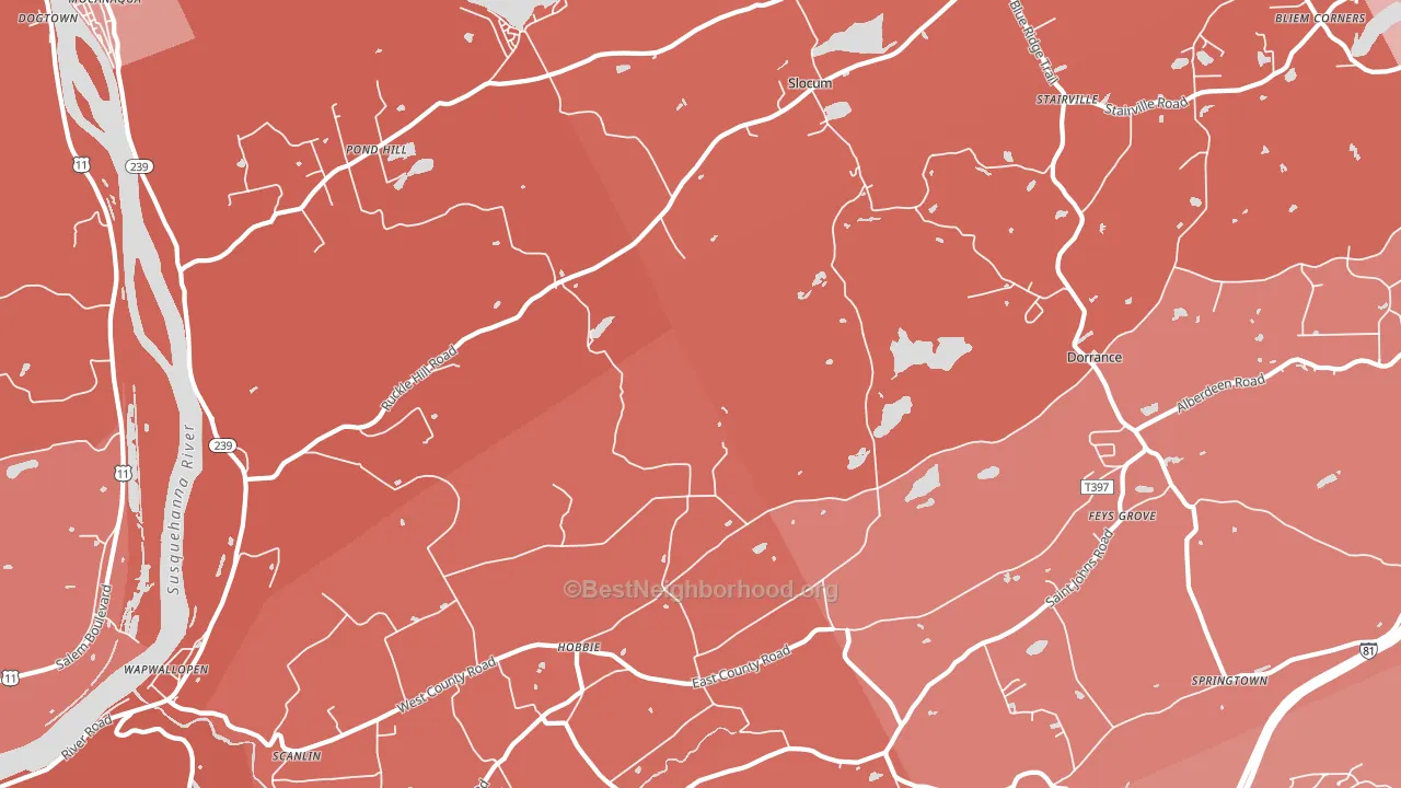Wapwallopen, PA block-group political-lean map