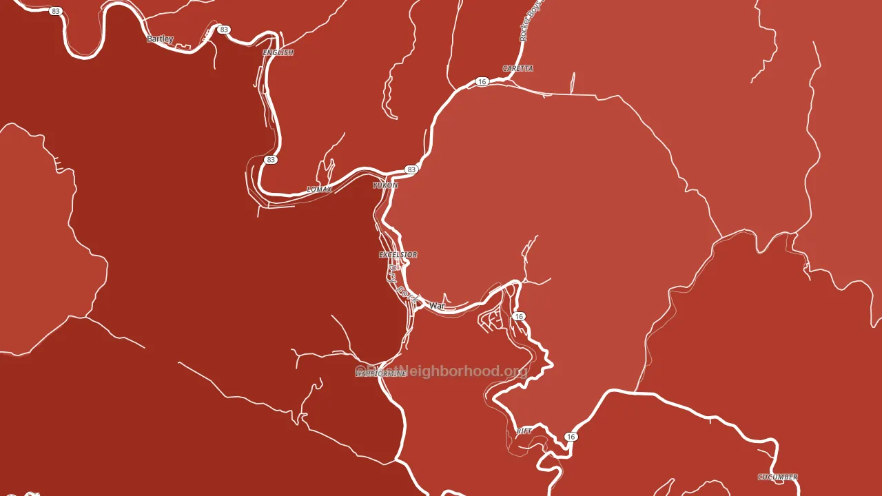 War, WV block-group political-lean map