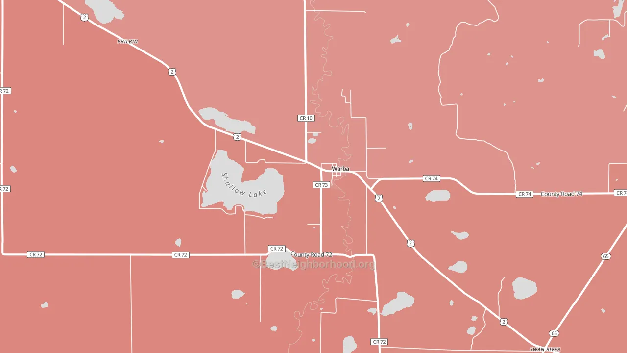 Warba, MN block-group political-lean map