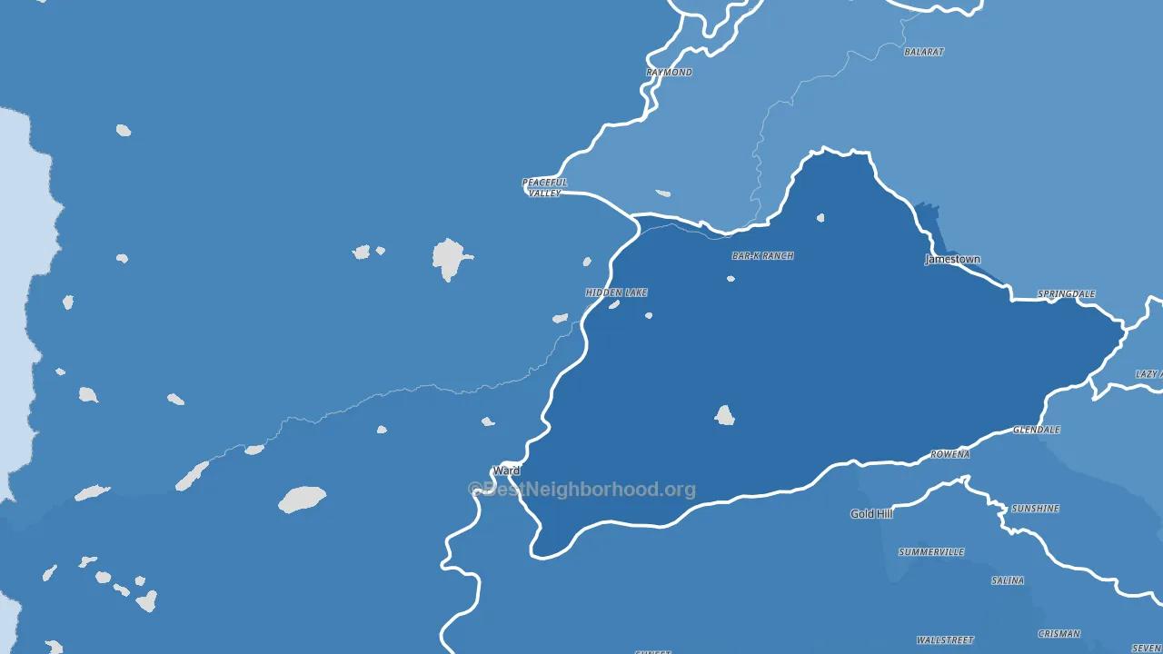 Ward, CO block-group political-lean map