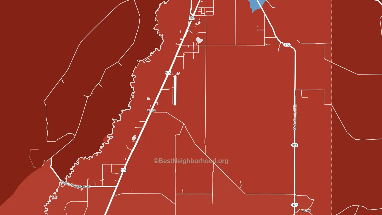 Ward, LA block-group political-lean map
