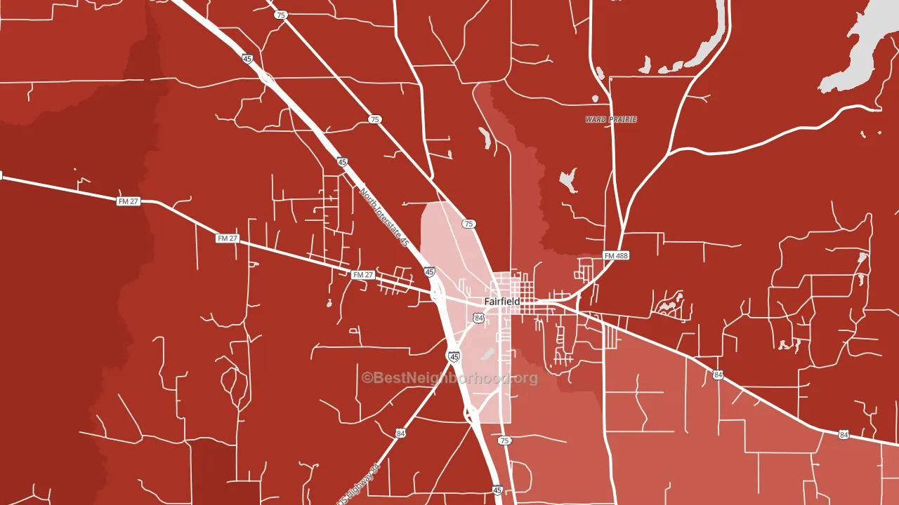 Ward Prairie, TX block-group political-lean map