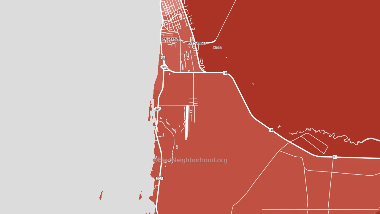 Ward Ridge, FL block-group political-lean map