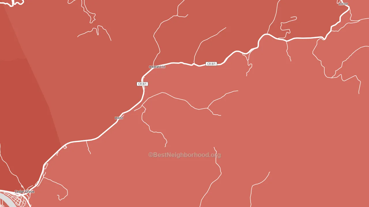Ward, WV block-group political-lean map