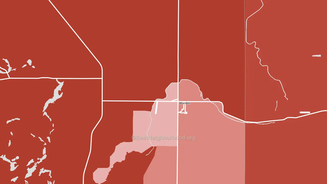Warden, WA block-group political-lean map