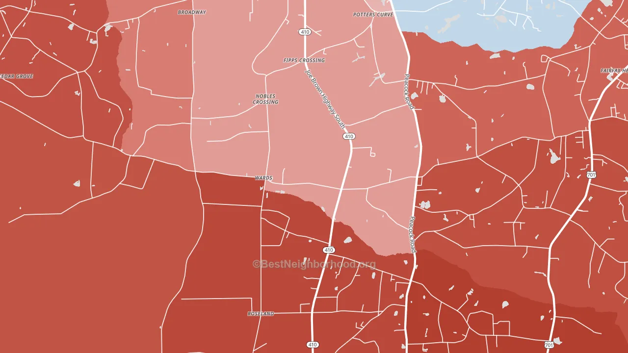 Wards, NC block-group political-lean map