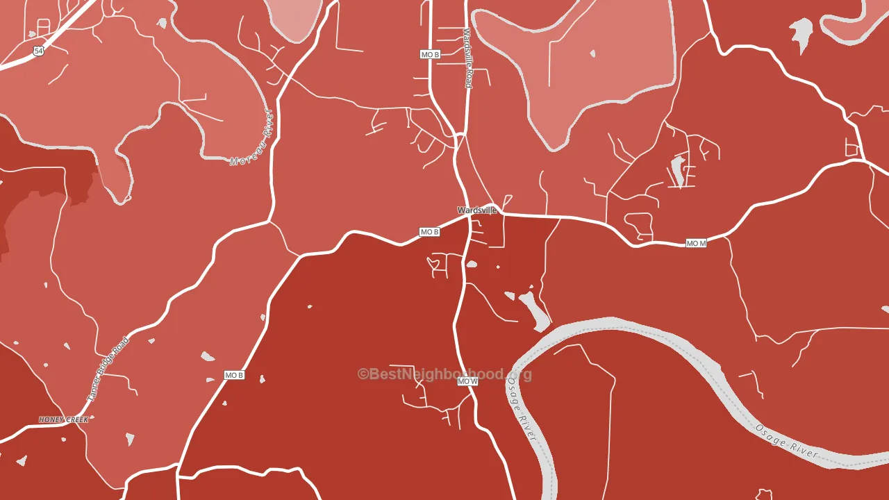 Wardsville, MO block-group political-lean map