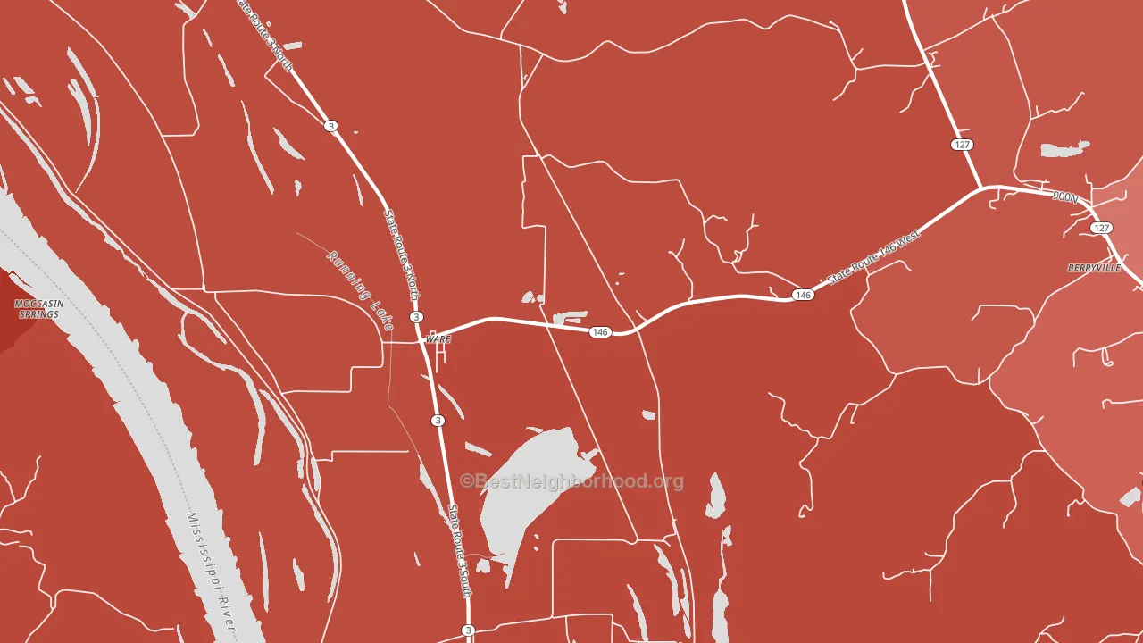 Ware, IL block-group political-lean map