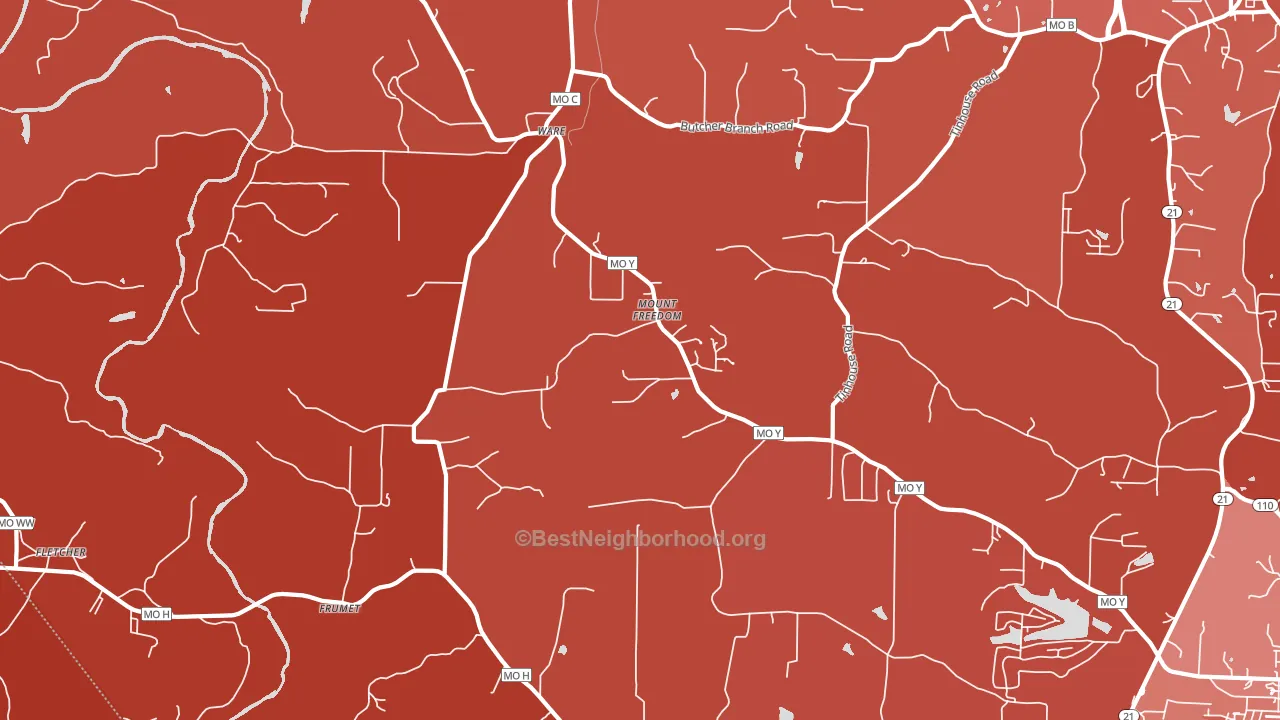 Ware, MO block-group political-lean map