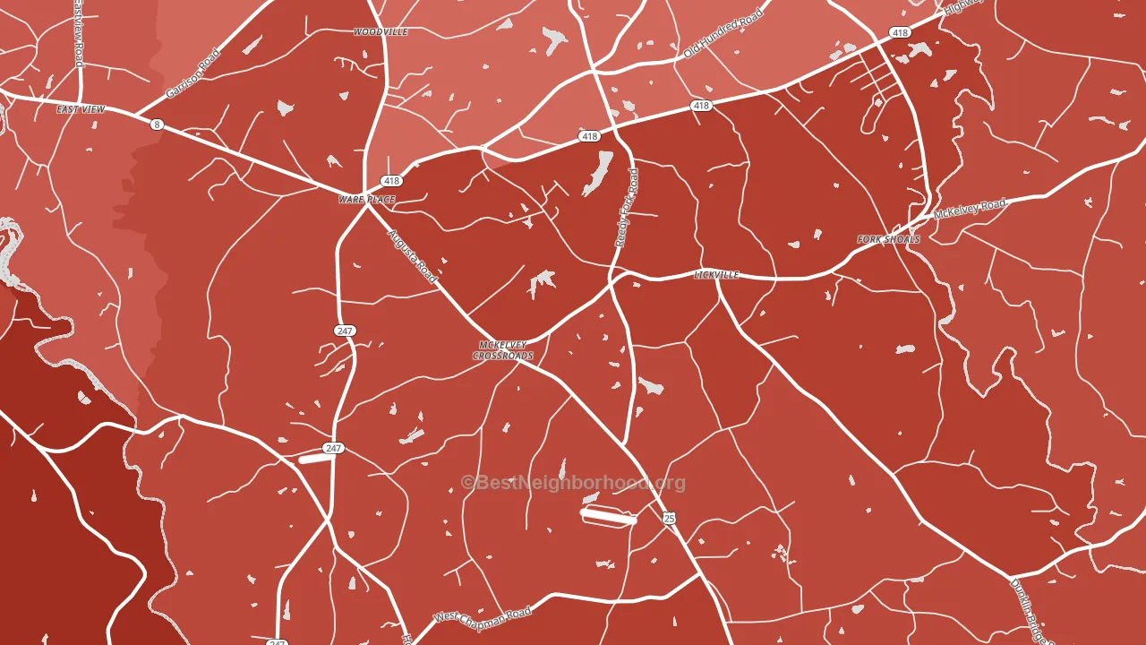 Ware Place, SC block-group political-lean map