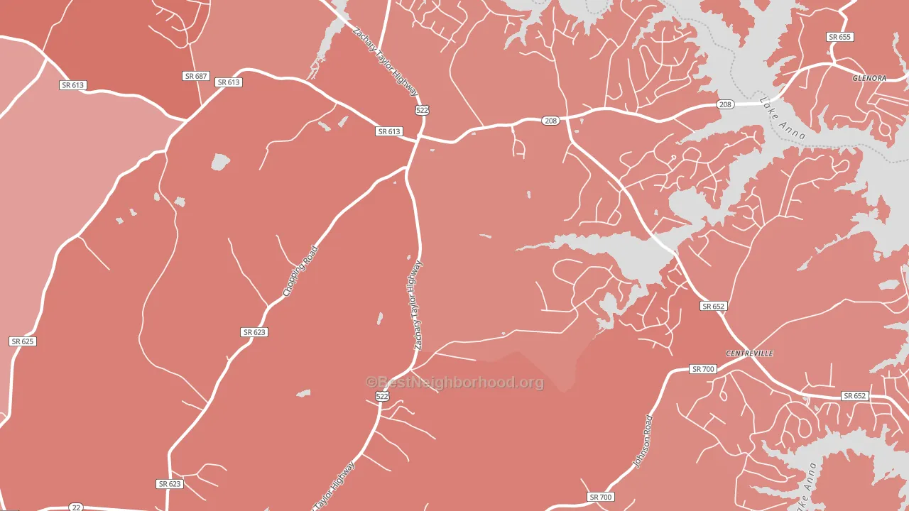 Wares Crossroads, VA block-group political-lean map