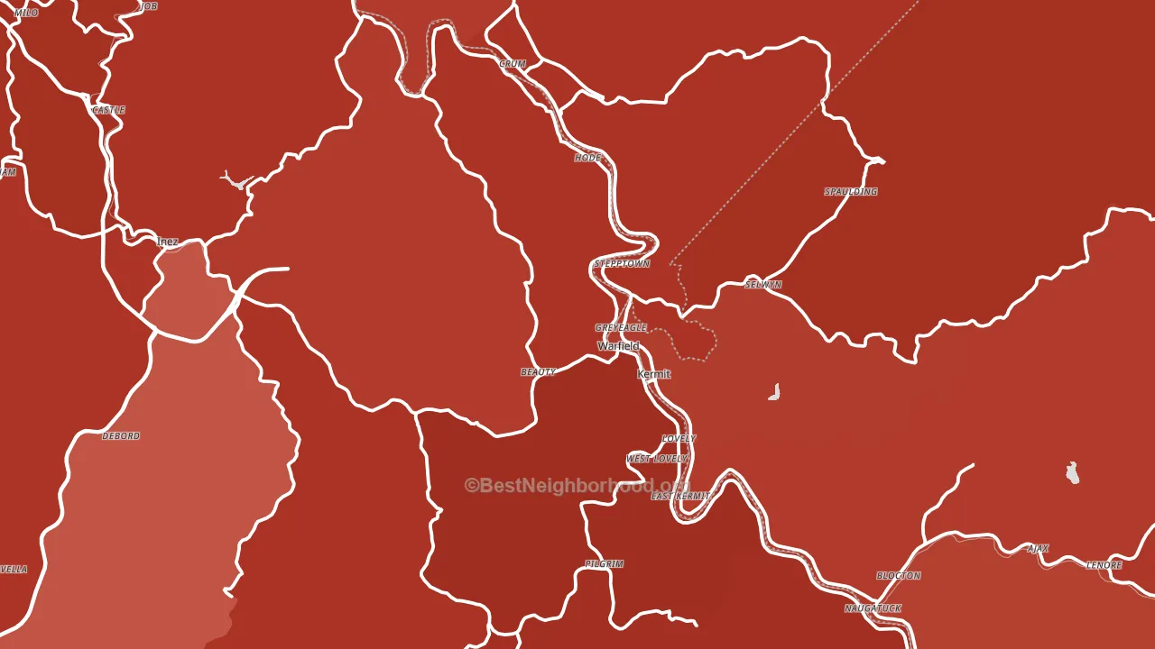 Warfield, KY block-group political-lean map