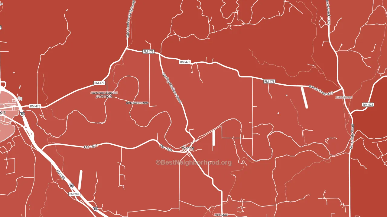 Waring, TX block-group political-lean map