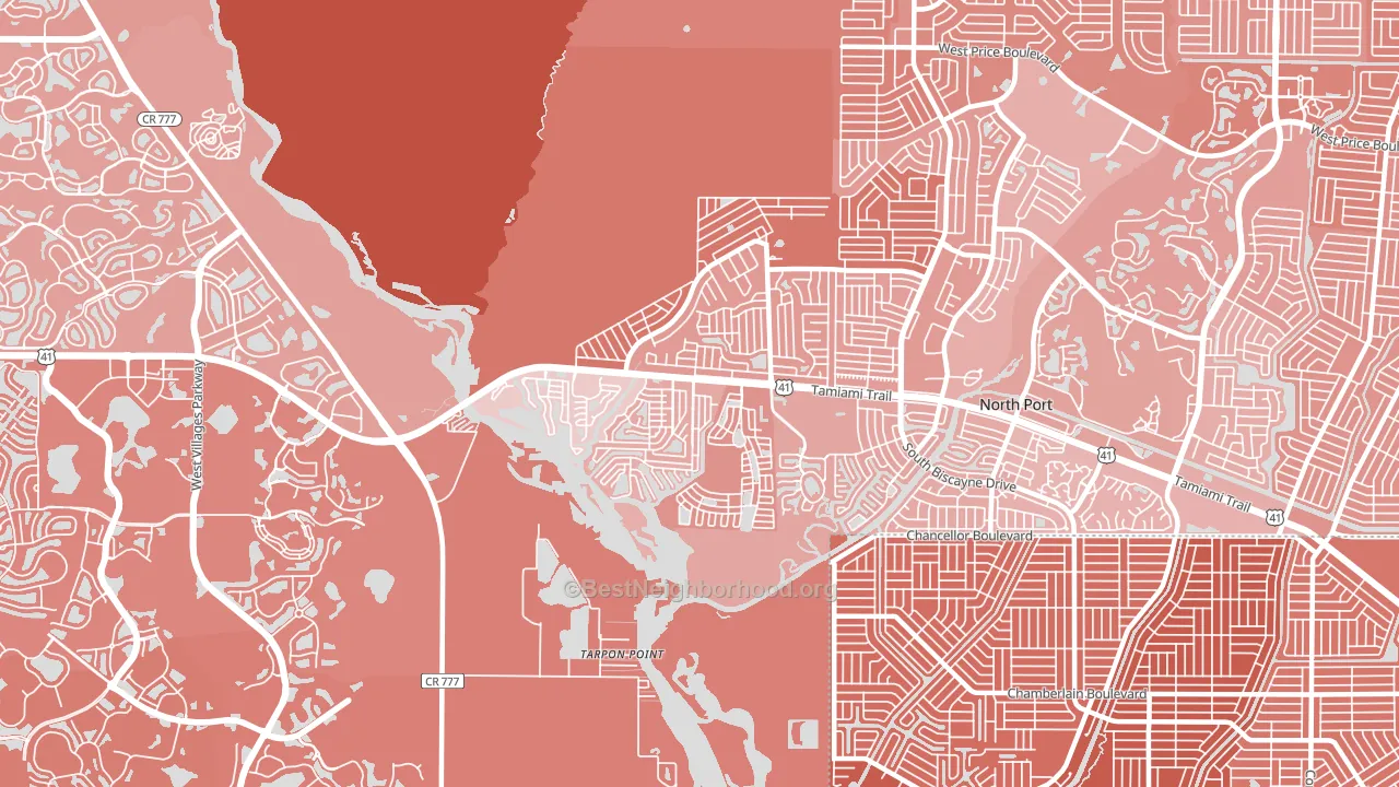 Warm Mineral Springs, FL block-group political-lean map