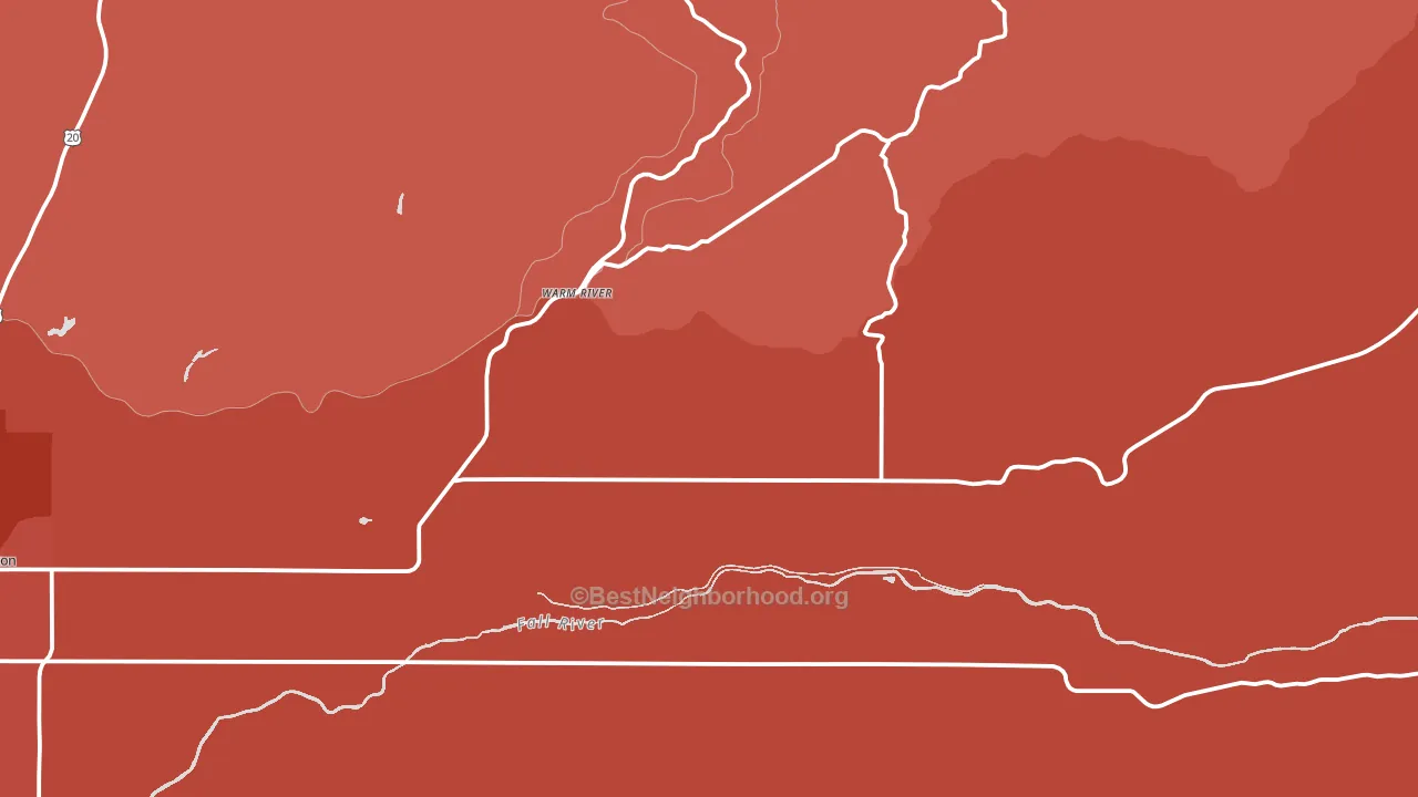 Warm River, ID block-group political-lean map