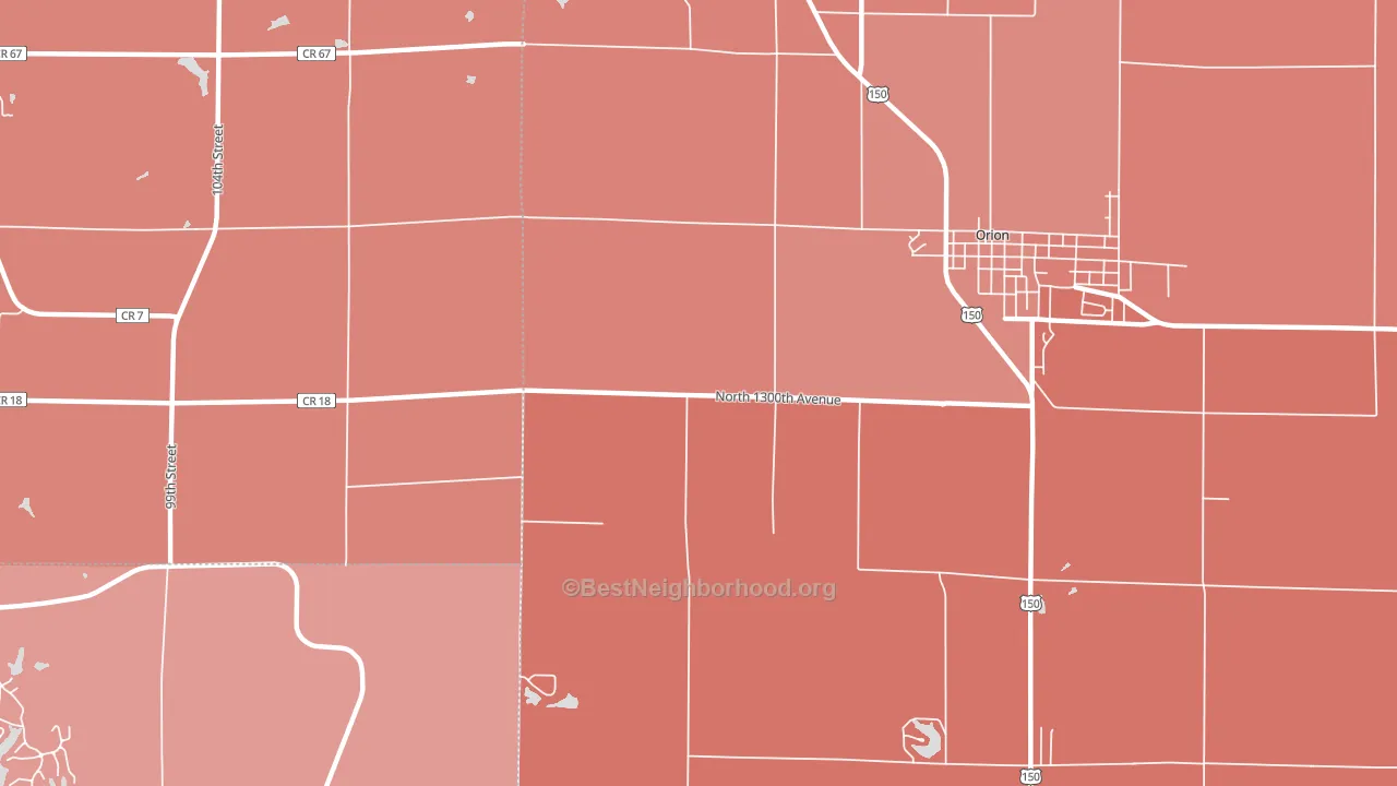 Warner, IL block-group political-lean map