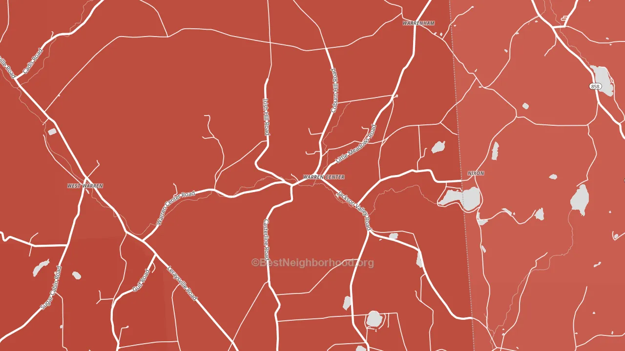 Warren Center, PA block-group political-lean map