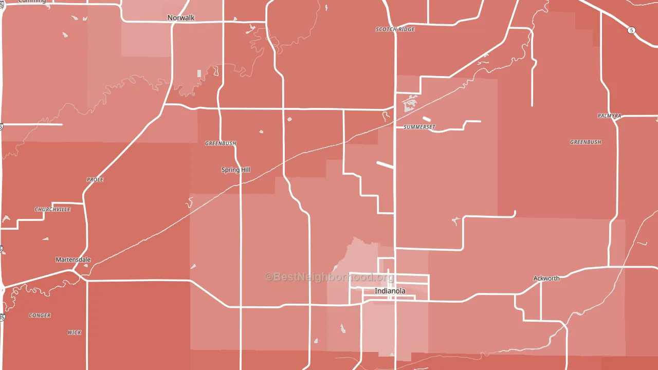 Warren County, IA block-group political-lean map