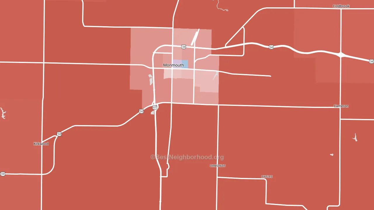 Warren County, IL block-group political-lean map