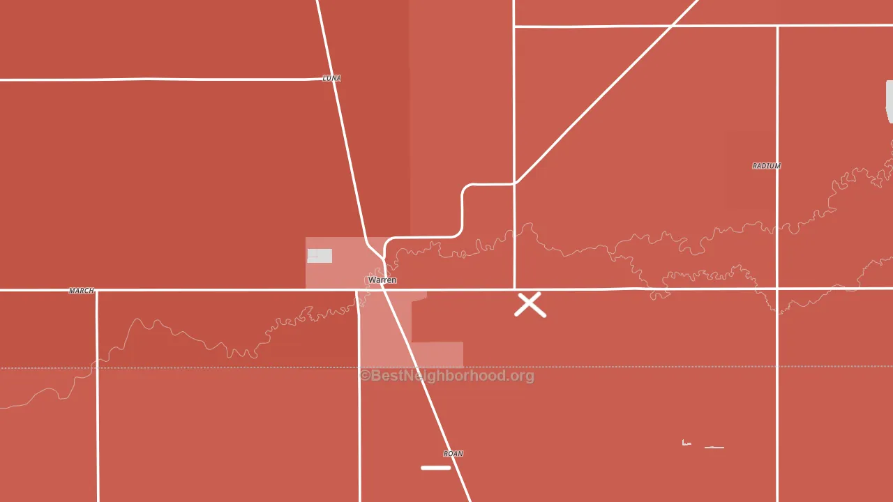 Warren, MN block-group political-lean map