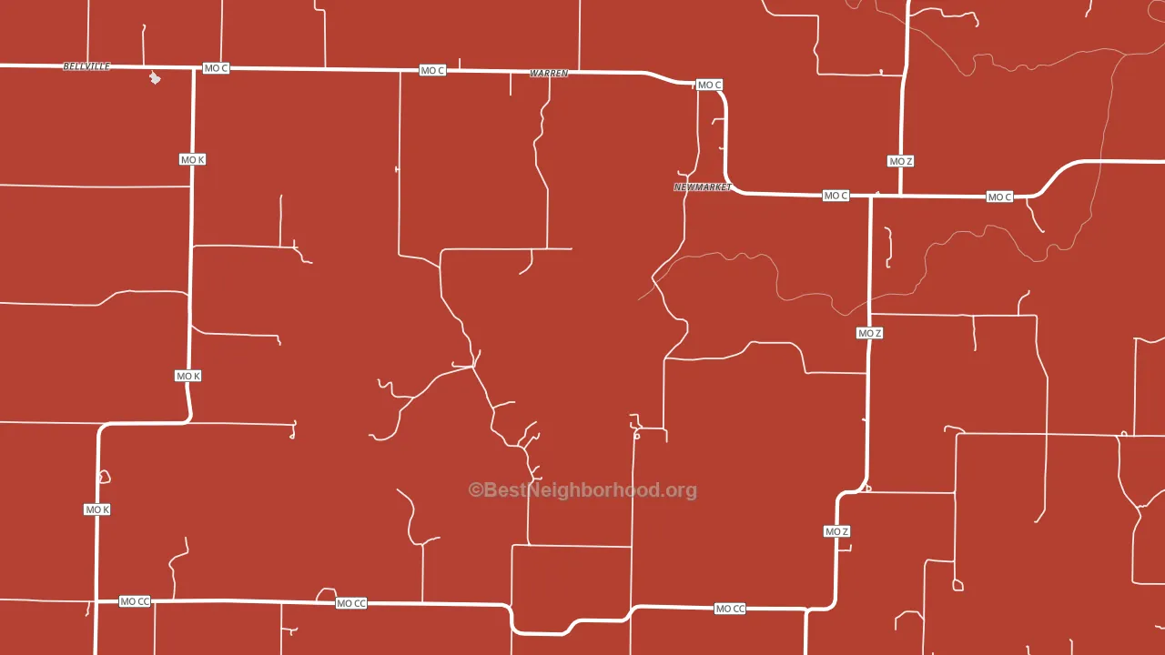 Warren, MO block-group political-lean map